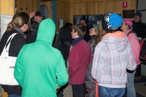 Eager volunteers working out how to get to their monitoring stations.